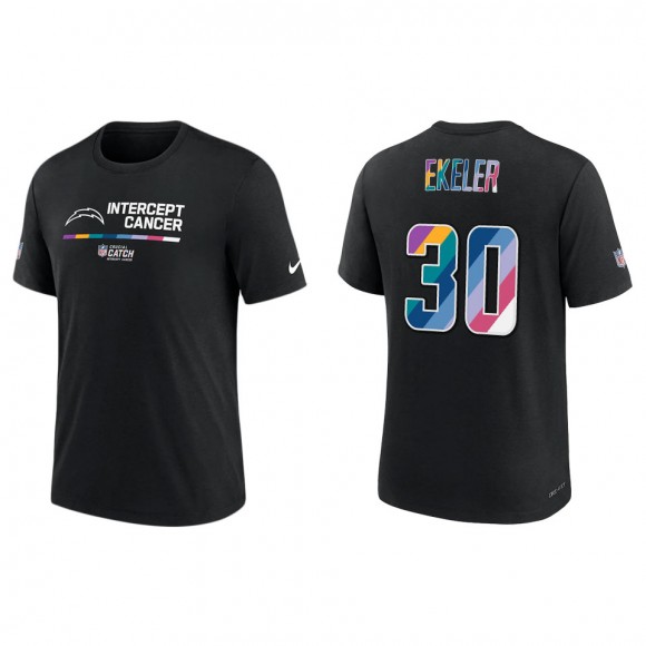 Austin Ekeler Los Angeles Chargers Black 2022 NFL Crucial Catch Performance T-Shirt