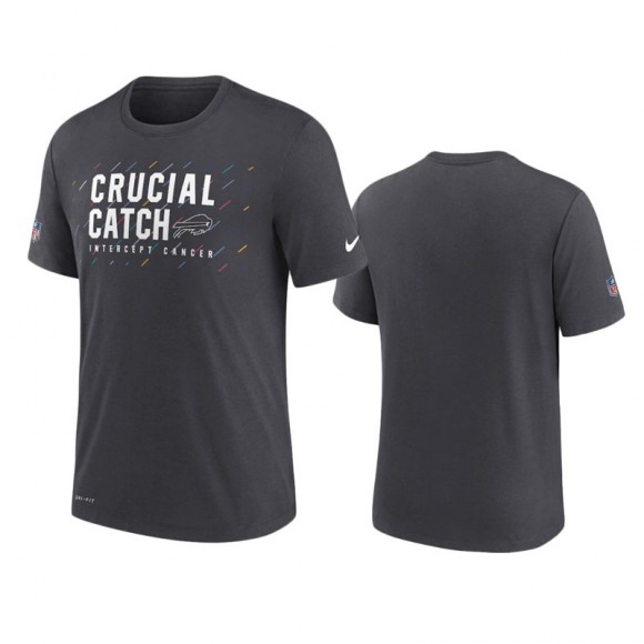 Bills Charcoal 2021 NFL Crucial Catch Performance T-Shirt