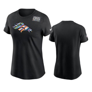 Women's Broncos Black Crucial Catch Multicolor T-Shirt