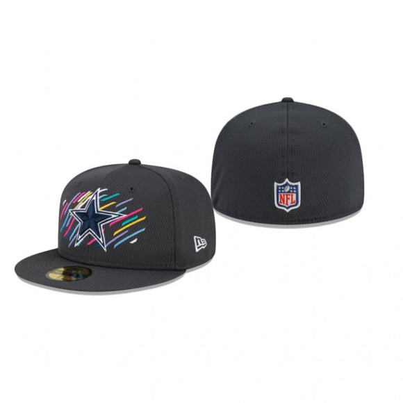 Cowboys Graphite 2021 NFL Crucial Catch 59FIFTY Fitted Hat