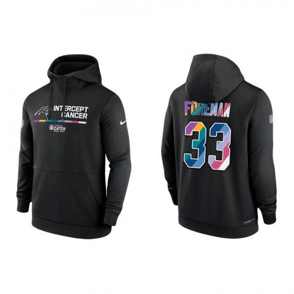 D'Onta Foreman Carolina Panthers Black 2022 NFL Crucial Catch Therma Performance Pullover Hoodie