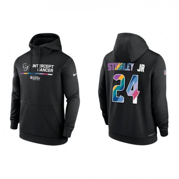 Derek Stingley Jr. Houston Texans Black 2022 NFL Crucial Catch Therma Performance Pullover Hoodie