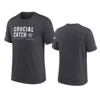 Dolphins Charcoal 2021 NFL Crucial Catch Performance T-Shirt