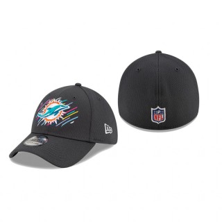 Dolphins Charcoal 2021 NFL Crucial Catch 39THIRTY Flex Hat