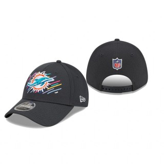 Dolphins Charcoal 2021 NFL Crucial Catch 9FORTY Adjustable Hat