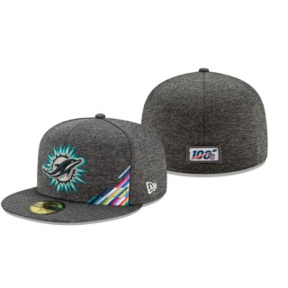 Dolphins Heather Gray 2019 NFL Crucial Catch 59FIFTY Fitted Hat