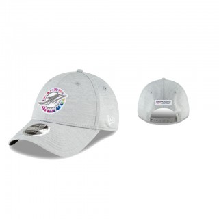 Dolphins Heather Gray 2020 NFL Crucial Catch 9FORTY Adjustable Hat