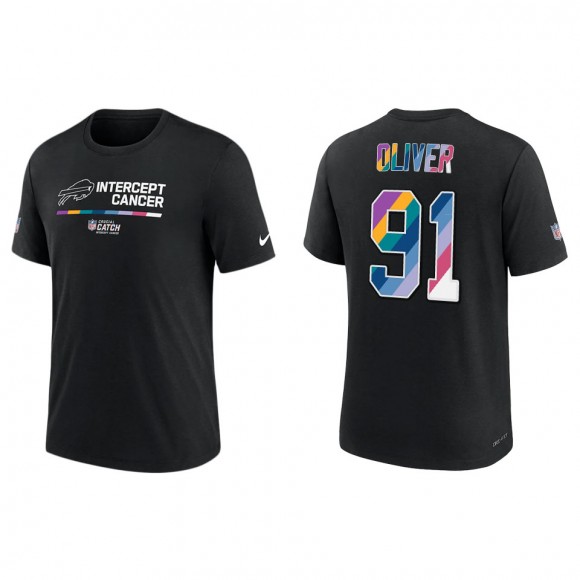 Ed Oliver Buffalo Bills Black 2022 NFL Crucial Catch Performance T-Shirt