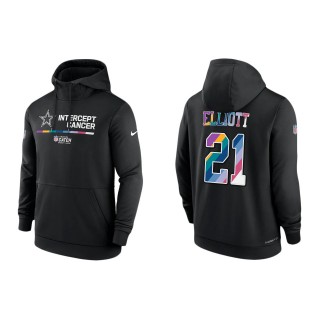 Ezekiel Elliott Dallas Cowboys Black 2022 NFL Crucial Catch Therma Performance Pullover Hoodie