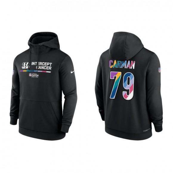 Jackson Carman Cincinnati Bengals Black 2022 NFL Crucial Catch Therma Performance Pullover Hoodie