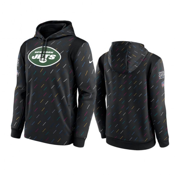 Jets Charcoal 2021 NFL Crucial Catch Therma Pullover Hoodie