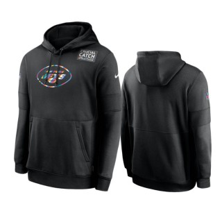 Jets Black Crucial Catch Sideline Performance Hoodie