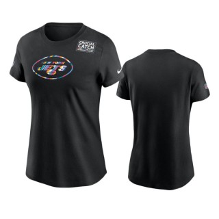 Women's Jets Black Crucial Catch Multicolor T-Shirt