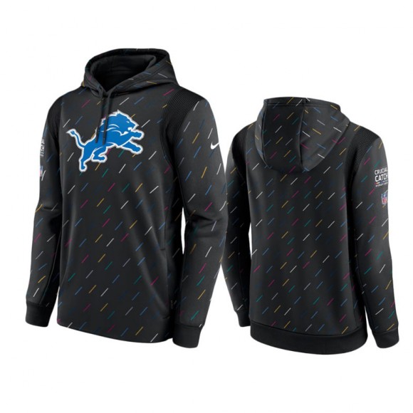 Lions Charcoal 2021 NFL Crucial Catch Therma Pullover Hoodie