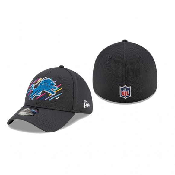 Lions Charcoal 2021 NFL Crucial Catch 39THIRTY Flex Hat