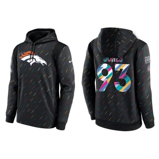 Men's Denver Broncos D.J. Jones Charcoal 2021 NFL Crucial Catch Therma Pullover Hoodie