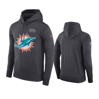 Dolphins Anthracite Crucial Catch Performance Hoodie