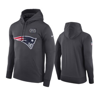 Patriots Anthracite Crucial Catch Performance Hoodie