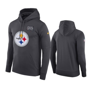 Steelers Anthracite Crucial Catch Performance Hoodie