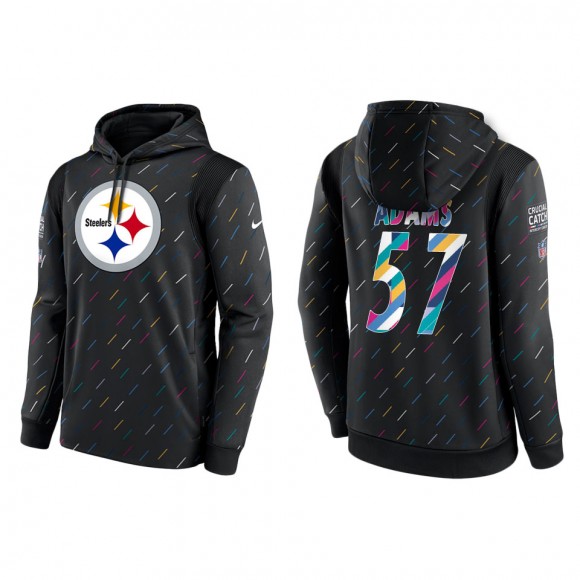 Men's Pittsburgh Steelers Montravius Adams Charcoal 2021 NFL Crucial Catch Therma Pullover Hoodie