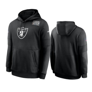 Raiders Black Crucial Catch Sideline Performance Hoodie