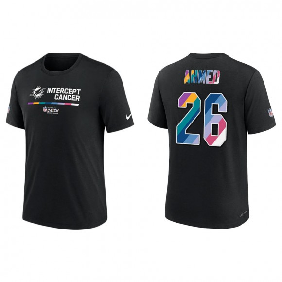 Salvon Ahmed Miami Dolphins Black 2022 NFL Crucial Catch Performance T-Shirt