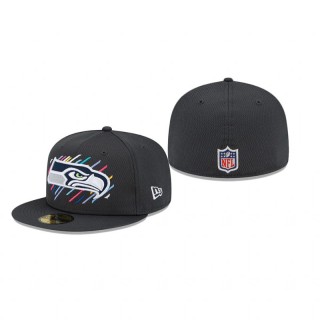 Seahawks Charcoal 2021 NFL Crucial Catch 59FIFTY Fitted Hat