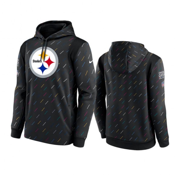 Steelers Charcoal 2021 NFL Crucial Catch Therma Pullover Hoodie