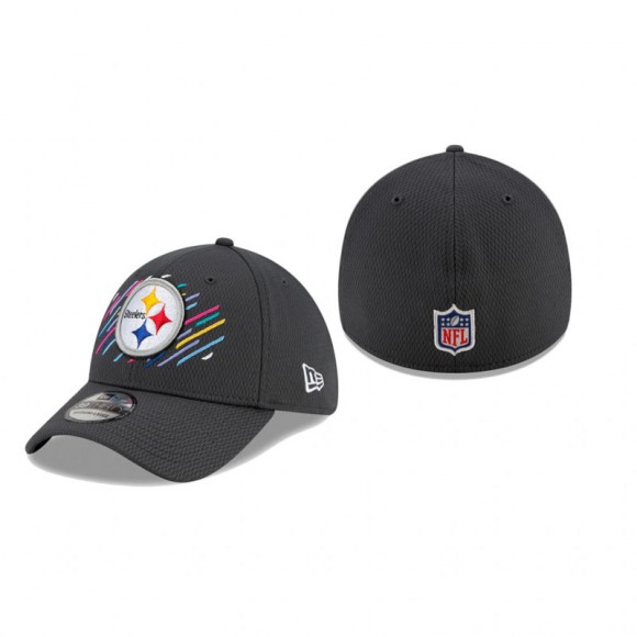 Steelers Charcoal 2021 NFL Crucial Catch 39THIRTY Flex Hat