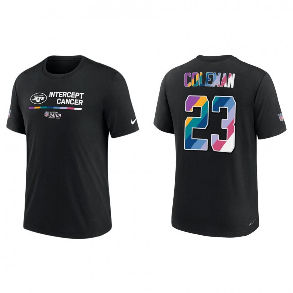 Tevin Coleman New York Jets Black 2022 NFL Crucial Catch Performance T-Shirt