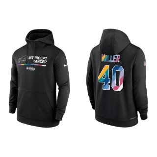 Von Miller Buffalo Bills Black 2022 NFL Crucial Catch Therma Performance Pullover Hoodie