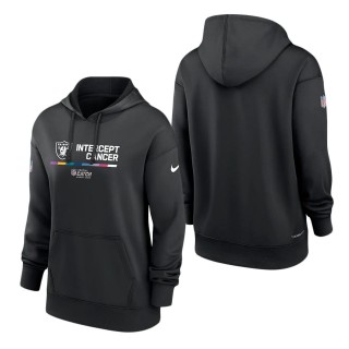 Women's Las Vegas Raiders Black 2022 NFL Crucial Catch Therma Performance Pullover Hoodie