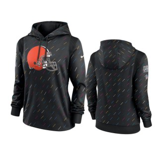 Women's Browns Anthracite 2021 NFL Crucial Catch Hoodie