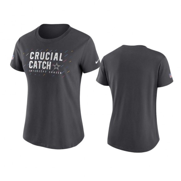 Women's Cowboys Anthracite 2021 NFL Crucial Catch T-Shirt