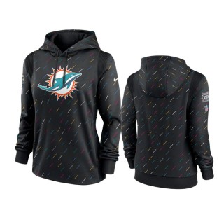 Women's Dolphins Anthracite 2021 NFL Crucial Catch Hoodie