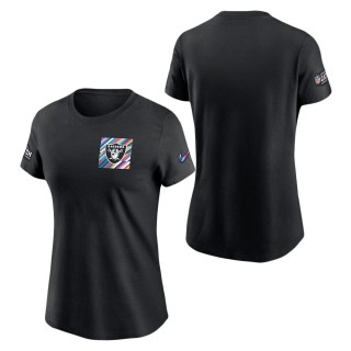 Women's Las Vegas Raiders Black 2023 NFL Crucial Catch Sideline T-Shirt