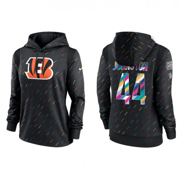 Women's Cincinnati Bengals Clay Johnston Anthracite 2021 NFL Crucial Catch Therma Pullover Hoodie