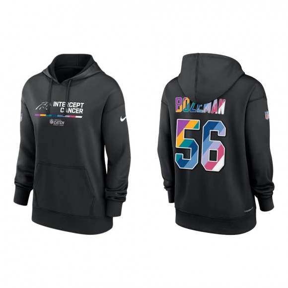 Women's Bradley Bozeman Carolina Panthers Black 2022 NFL Crucial Catch Therma Performance Pullover Hoodie