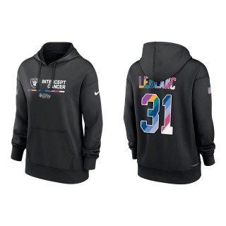 Women's Cre'Von LeBlanc Las Vegas Raiders Black 2022 NFL Crucial Catch Therma Performance Pullover Hoodie