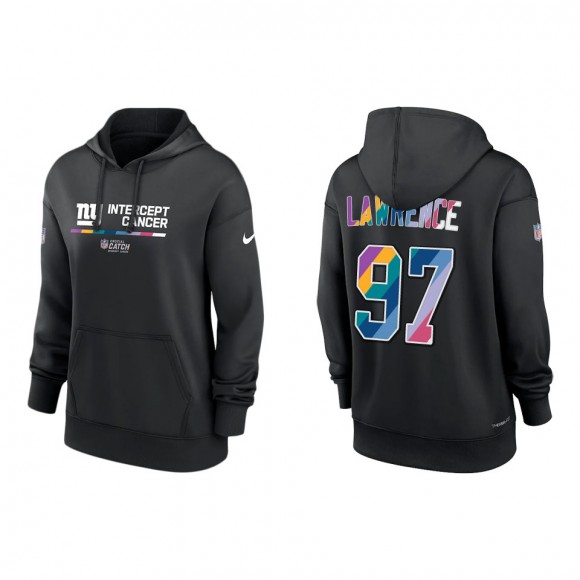 Women's Dexter Lawrence New York Giants Black 2022 NFL Crucial Catch Therma Performance Pullover Hoodie