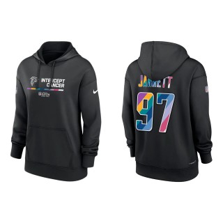 Women's Grady Jarrett Atlanta Falcons Black 2022 NFL Crucial Catch Therma Performance Pullover Hoodie