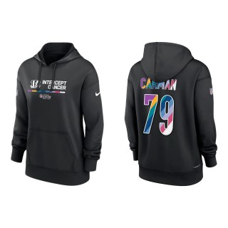 Women's Jackson Carman Cincinnati Bengals Black 2022 NFL Crucial Catch Therma Performance Pullover Hoodie