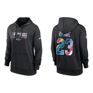 Women's Kenyan Drake Las Vegas Raiders Black 2022 NFL Crucial Catch Therma Performance Pullover Hoodie