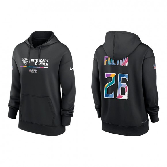 Women's Kristian Fulton Tennessee Titans Black 2022 NFL Crucial Catch Therma Performance Pullover Hoodie