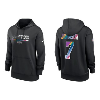 Women's Taron Johnson Buffalo Bills Black 2022 NFL Crucial Catch Therma Performance Pullover Hoodie