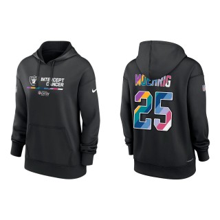 Women's Trevon Moehrig Las Vegas Raiders Black 2022 NFL Crucial Catch Therma Performance Pullover Hoodie