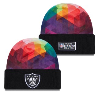 Youth Las Vegas Raiders Black 2023 NFL Crucial Catch Cuffed Knit Hat